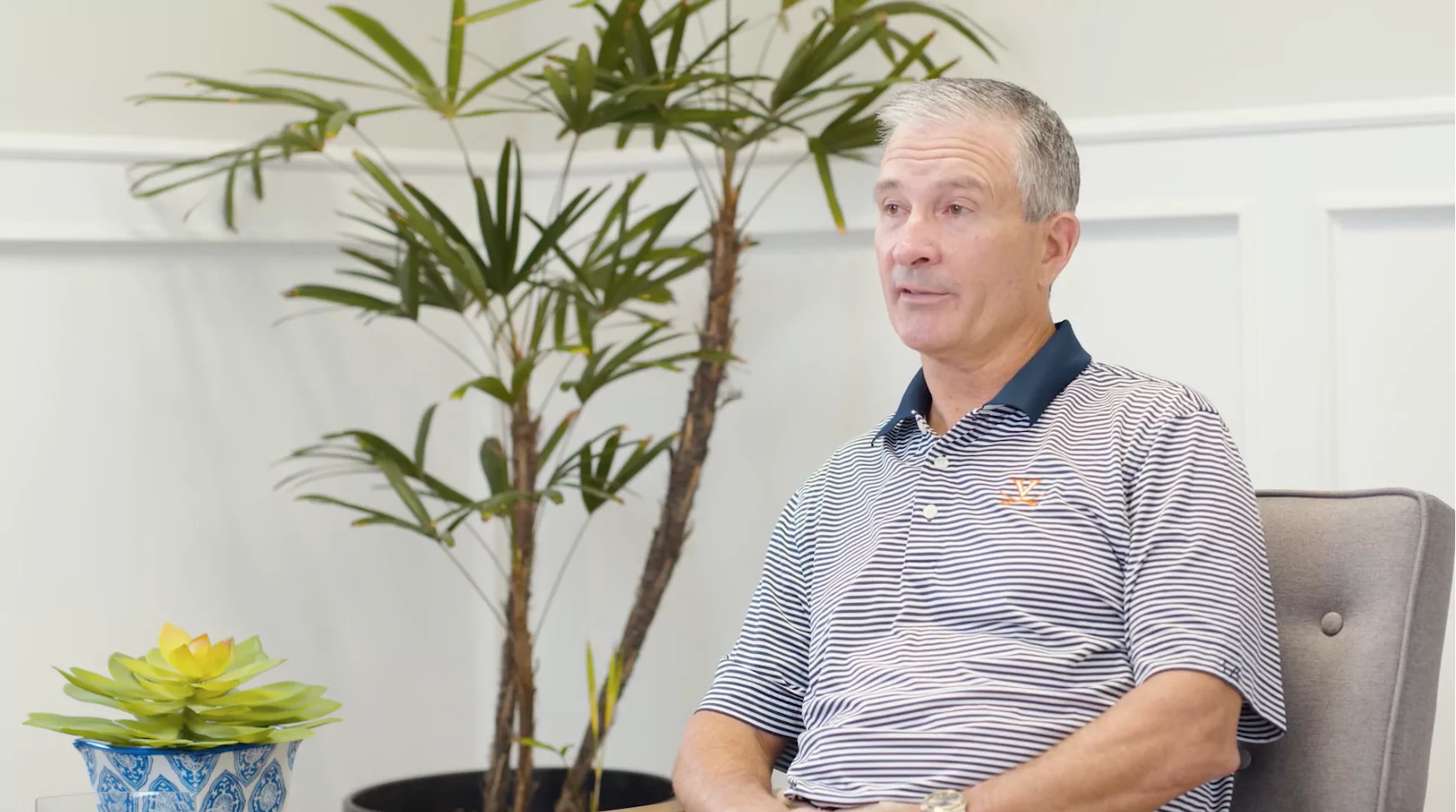 Mike L., client's son, sharing a video testimonial about Care to Stay Home